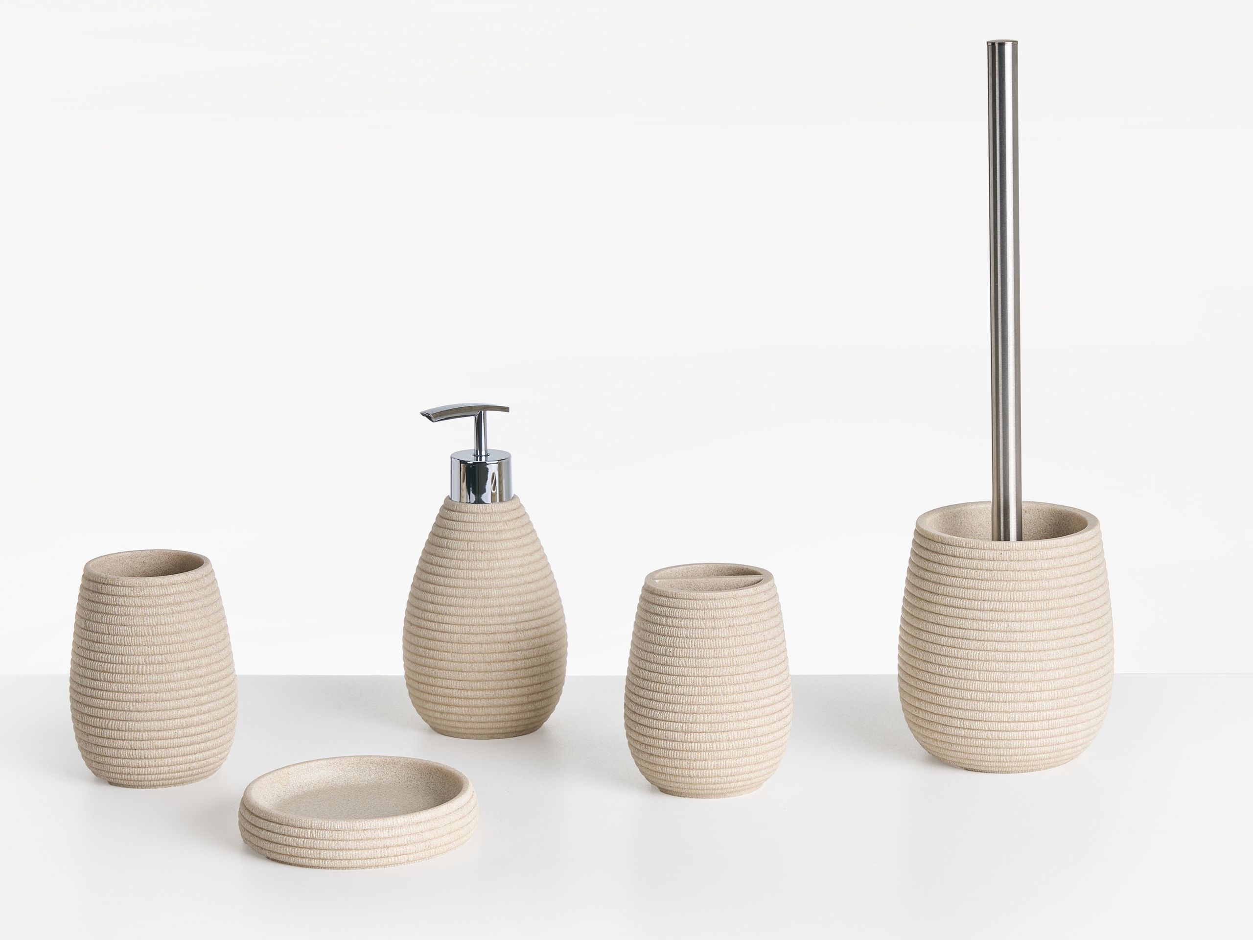 Conjunto de 5 accesorios de baño quila beige claro