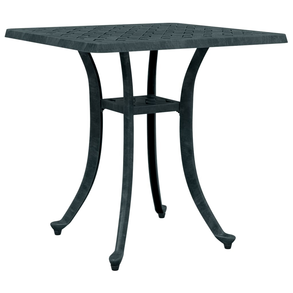vidaXL mesa de jardín aluminio fundido verde 53x53x53 cm