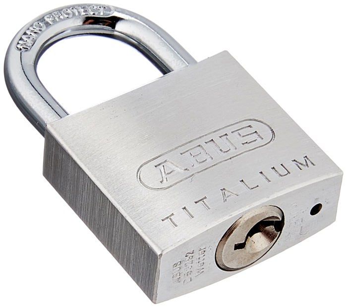 Candado - abus - 64ti/30 titalium - cuerpo de aluminio - llave paracéntrica