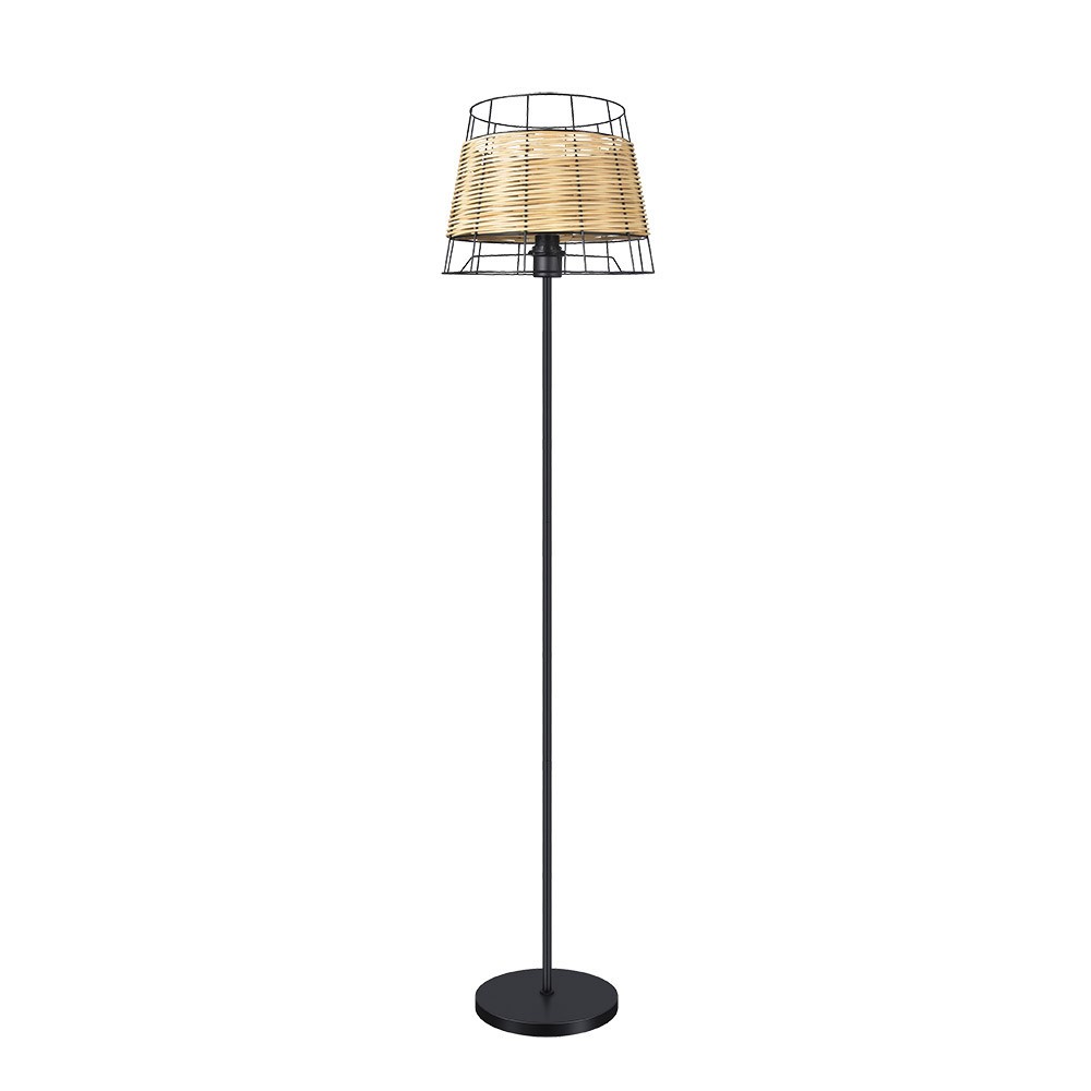 Pie salon burano 1xE27 forja/ratan 150x32x32 cm