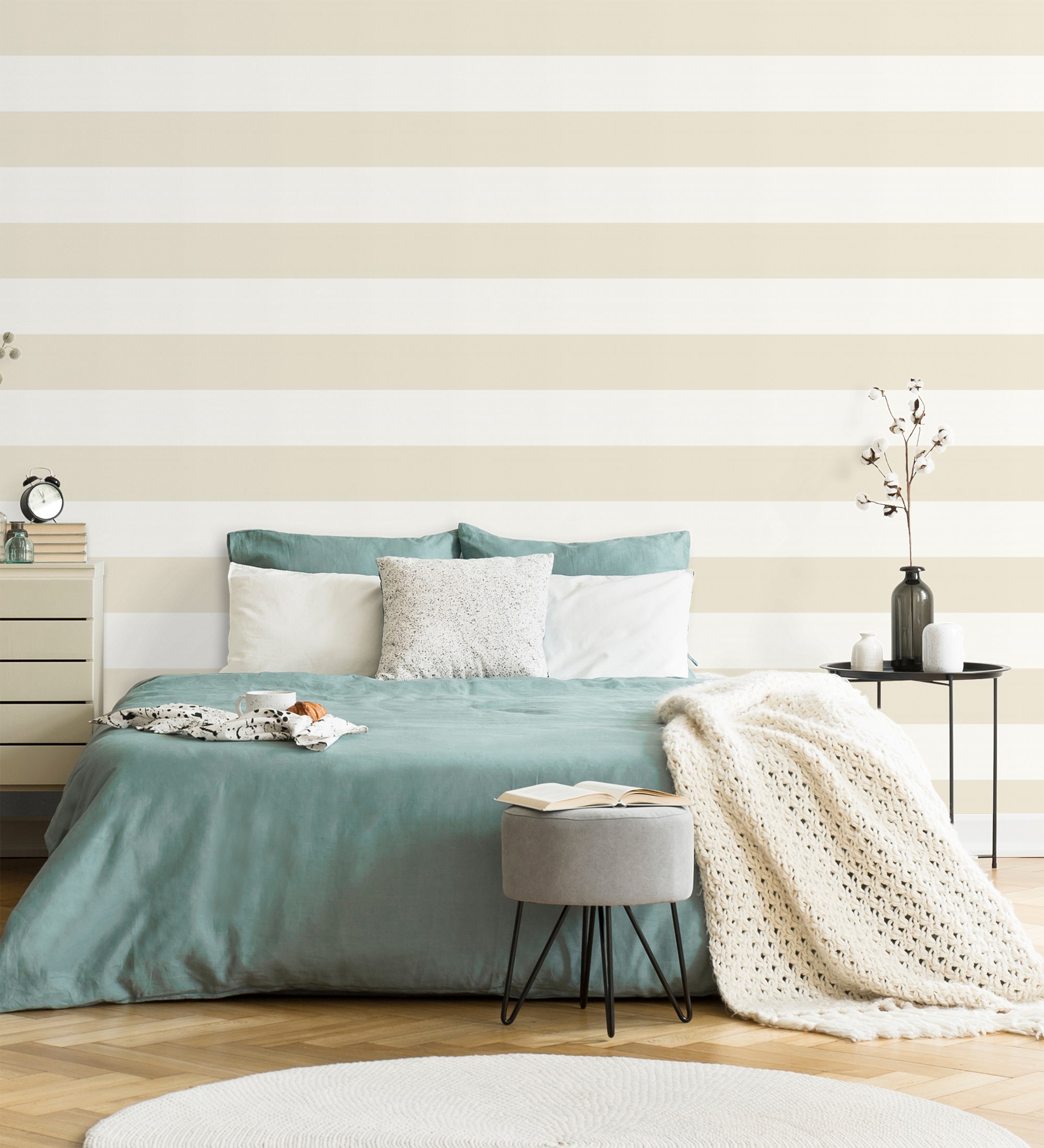 Papel pintado gaulan de rayas beige 5.33m²