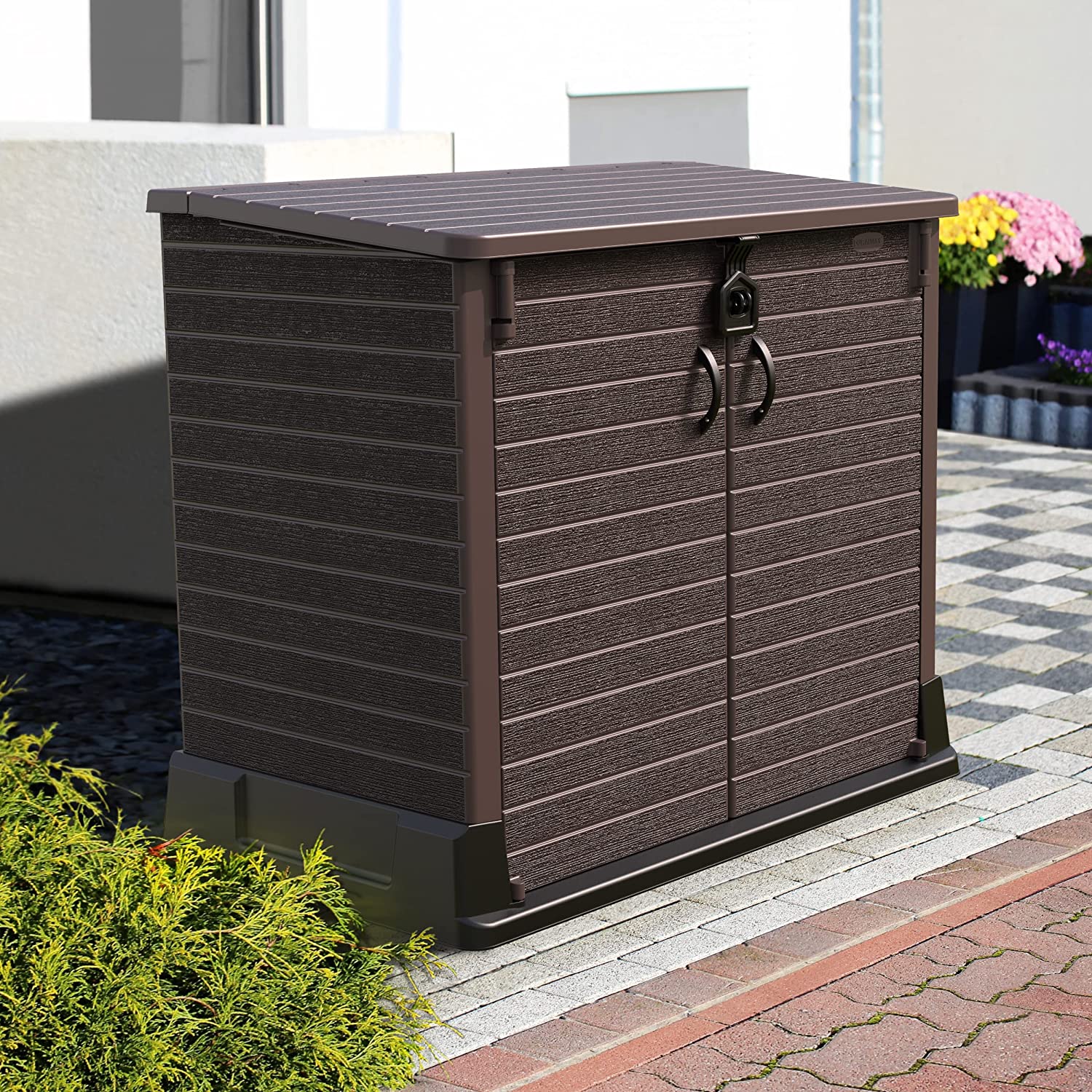 Duramax guardacubos duramax PVC 130 x 74 x 110 cm. Color marron. 850 l.