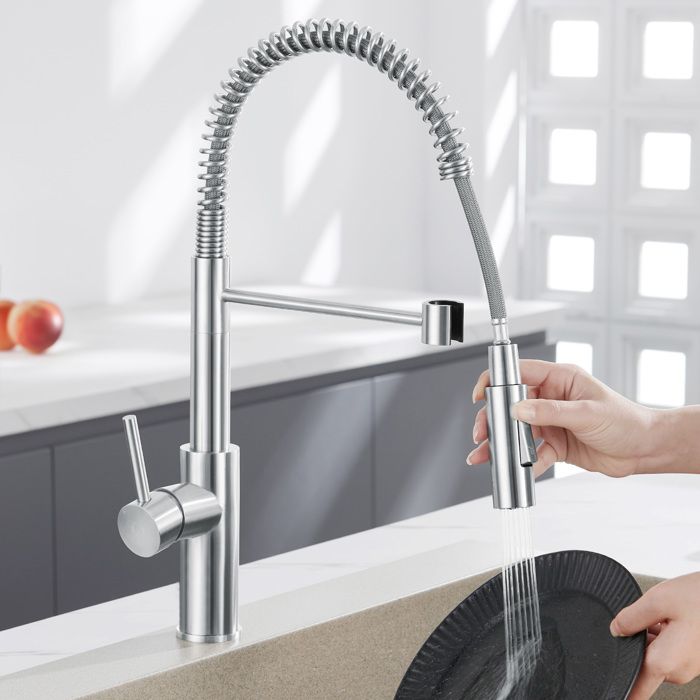 Grifo de cocina - cecipa - mezclador de acero inoxidable - rotación 360° -