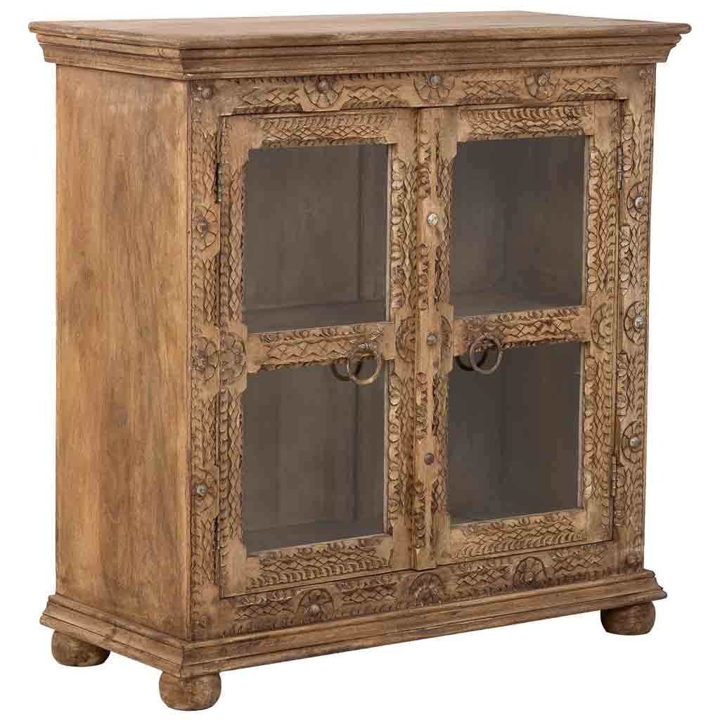 Aparador de madera artesanal marrón, 97x43x100h cm