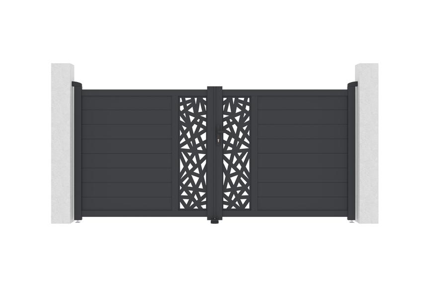 Puerta batiente 3m ruivo h.140cm aluminio gris