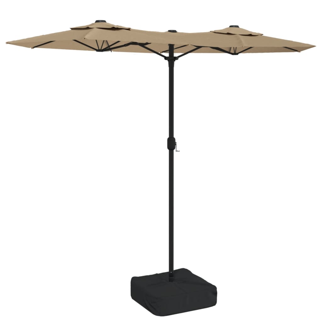 vidaXL sombrilla doble de jardín blanco gris taupe 316x240 cm