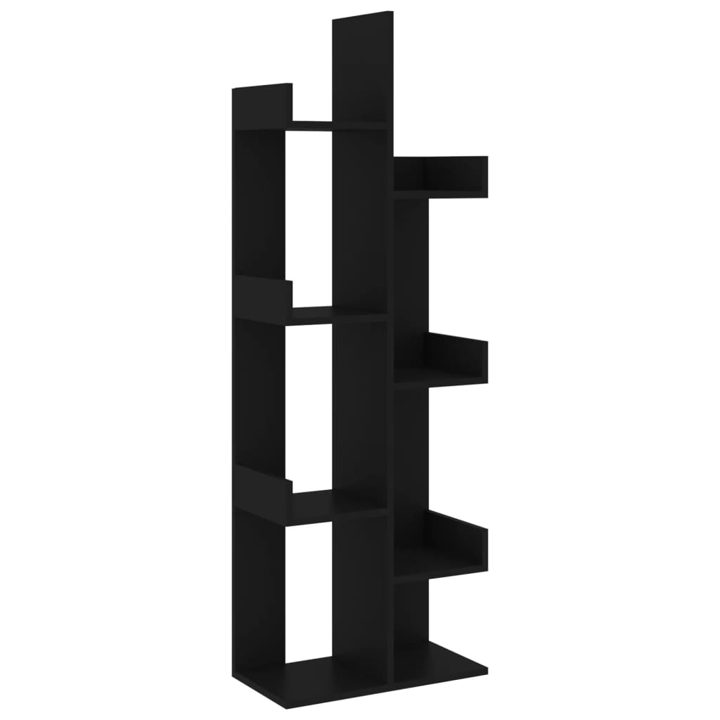 vidaXL armario de libros madera contrachapada negro 48x25,5x140 cm