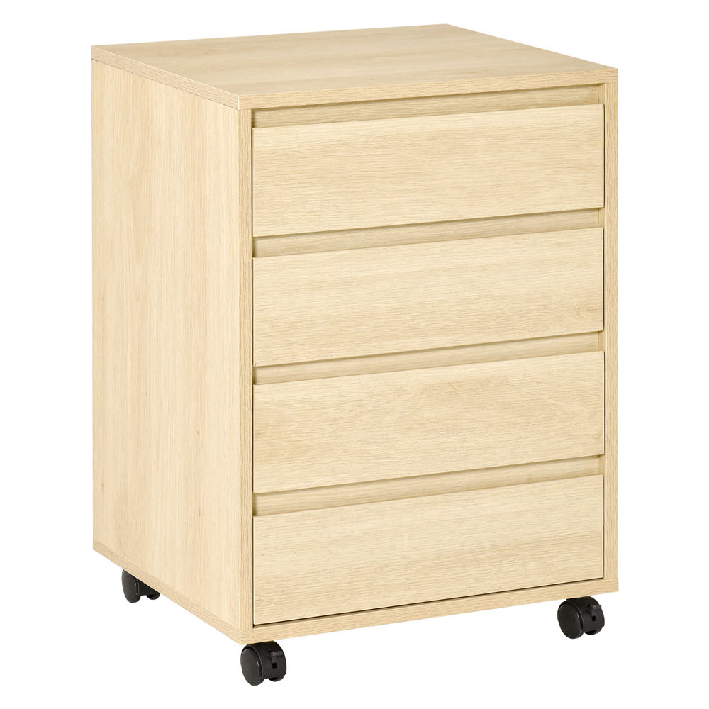 Cajonera de oficina 46x40x65 cm mdf color marrón Homcom