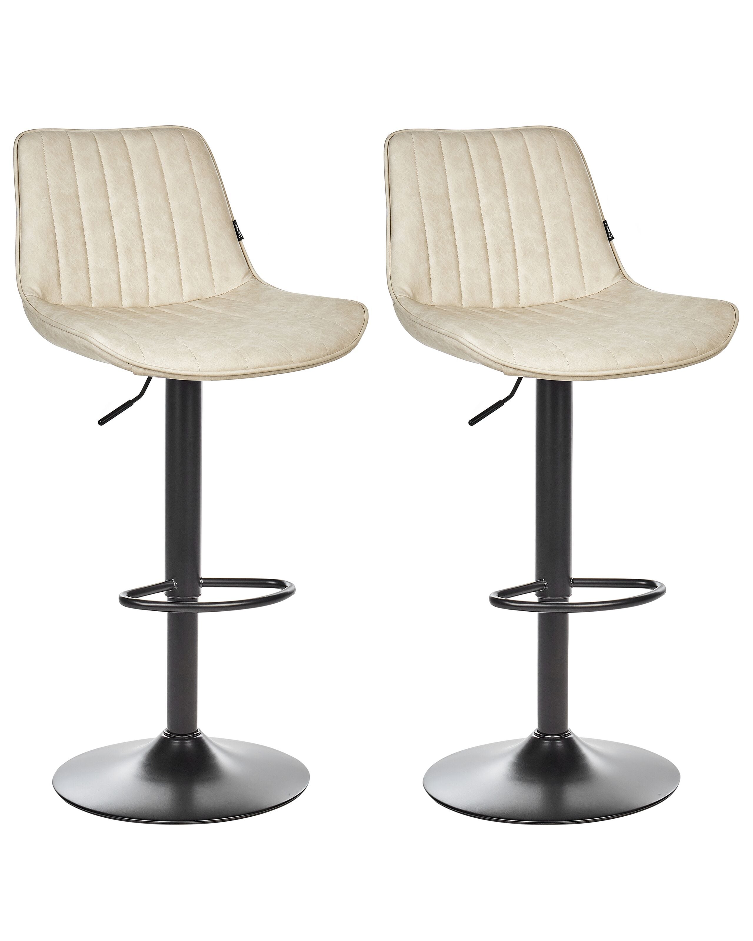 Conjunto de 2 sillas de bar dubrovnik giratoria piel sintética beige claro