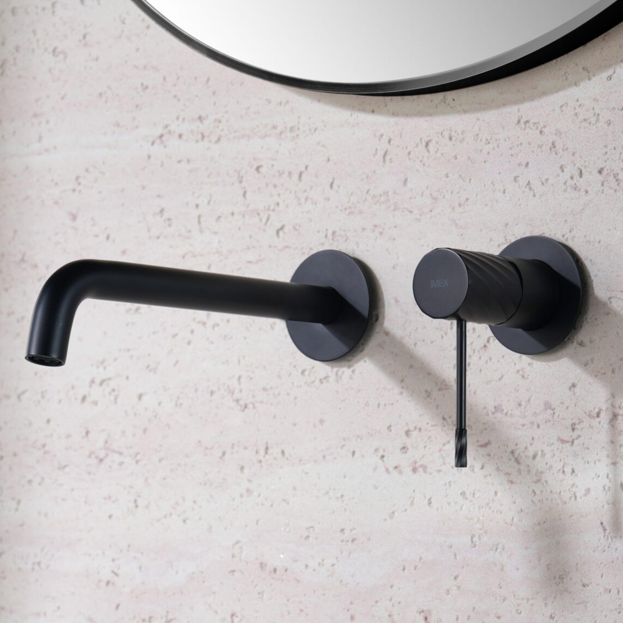 Imex - grifo lavabo empotrado negro mate serie bless