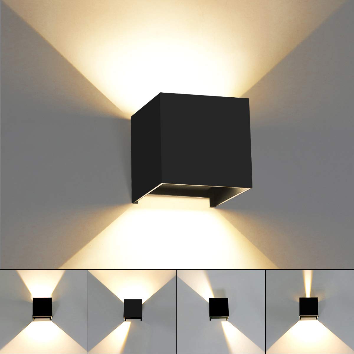Aplique de pared interior y exterior impermeable regulable 6 w 3000 k