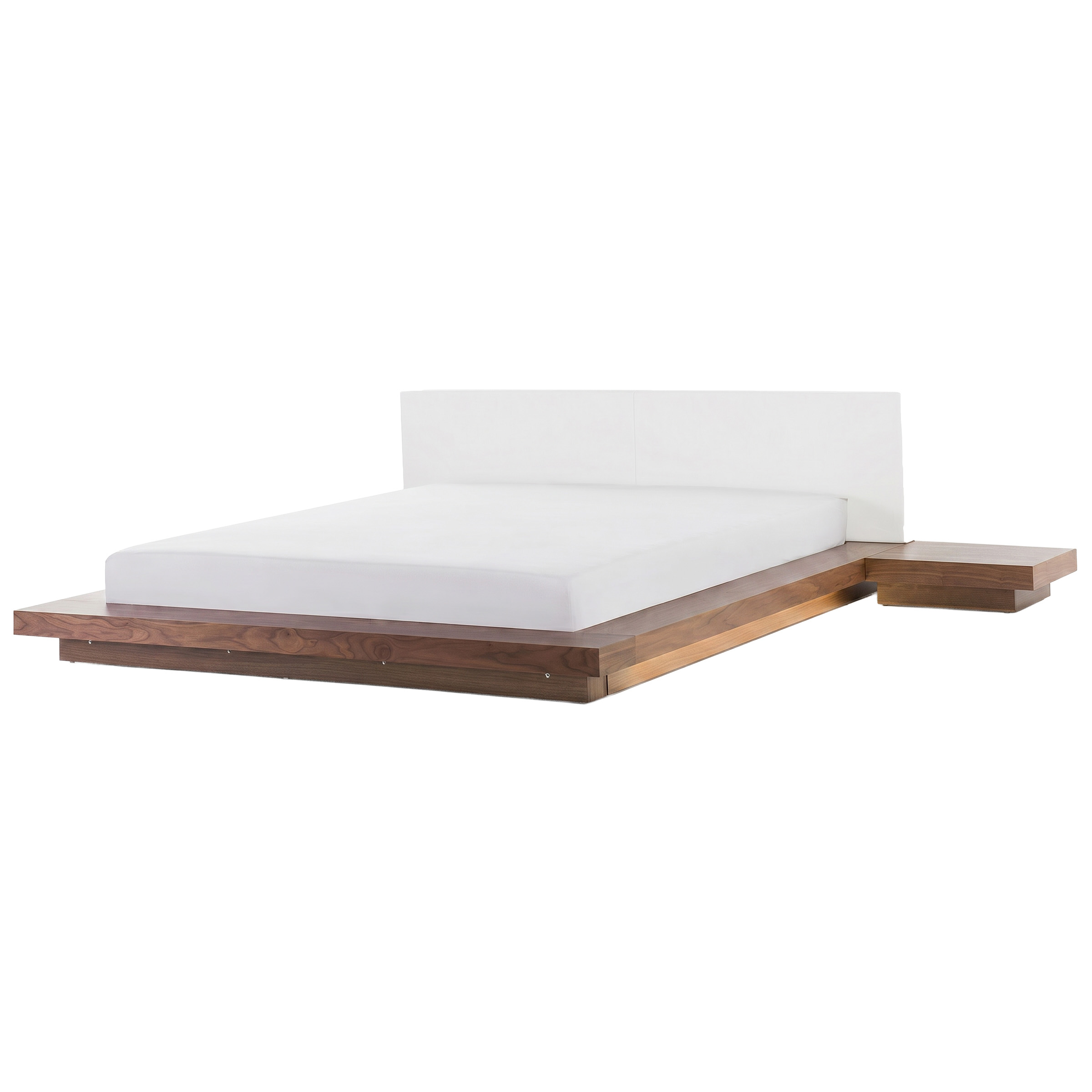 Cama LED zen 180 x 200 cm fresno marrón
