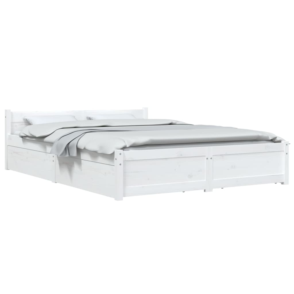 vidaXL estructura de cama con cajones blanco 150x200 cm