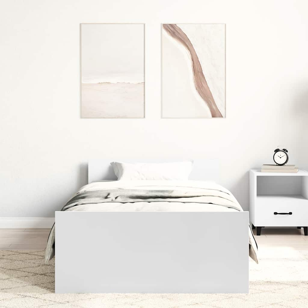 vidaXL estructura de cama madera de ingeniería blanca 75x190 cm