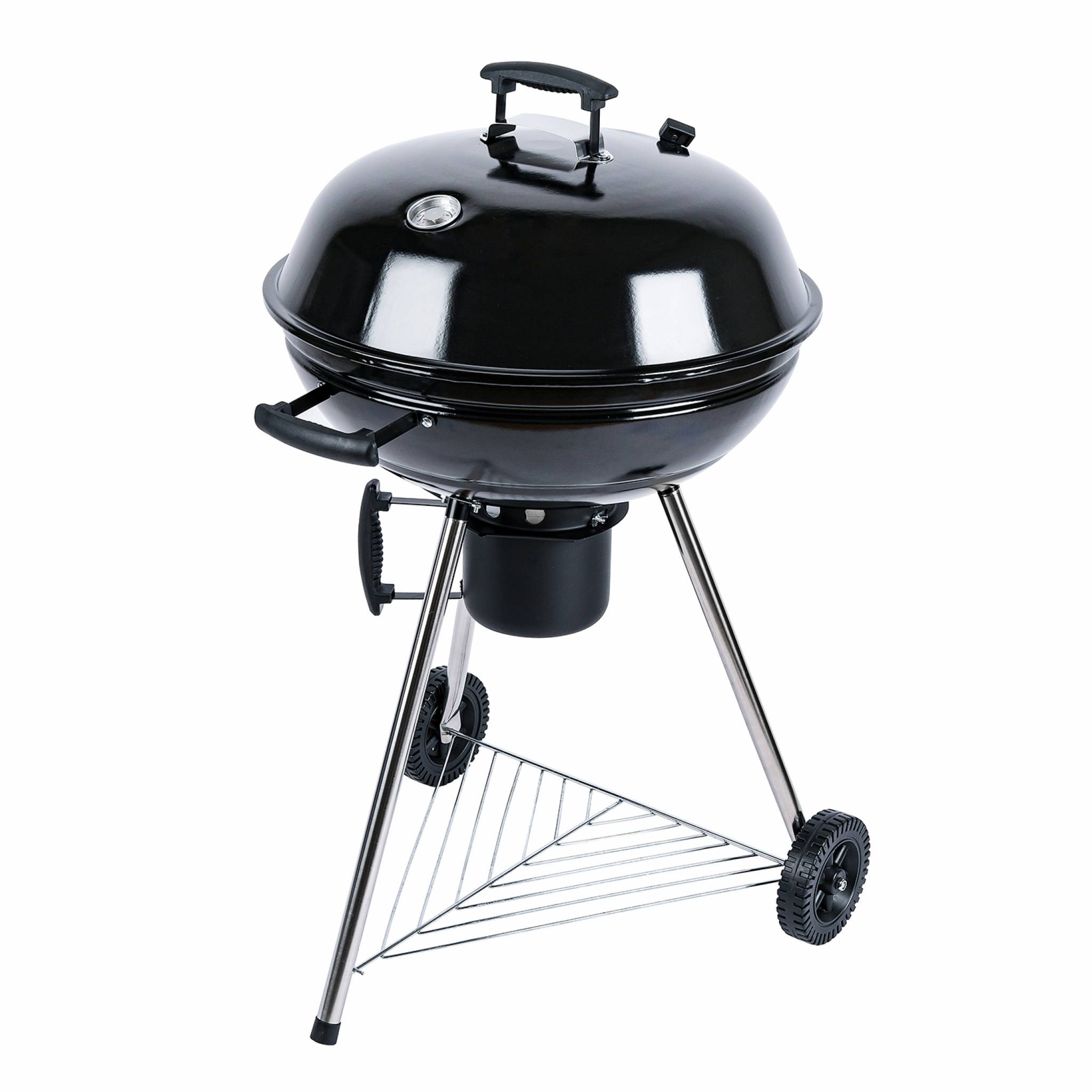 Barbacoa de carbón, ø53cm negro 65.5x65.5x98 cm