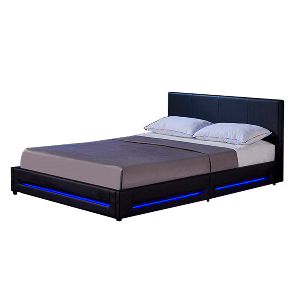 Cama LED asteroid - 180 x 200 cm negro