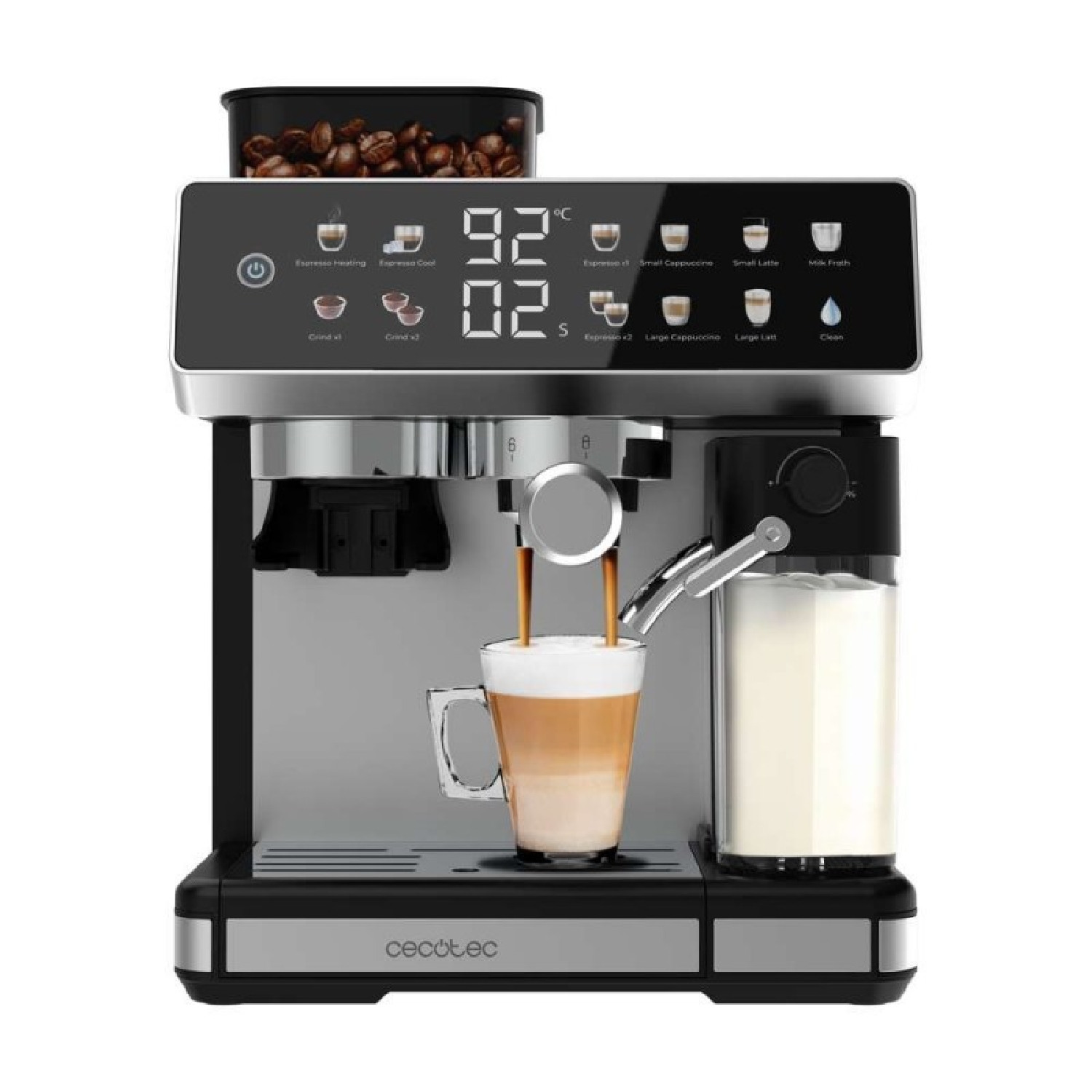 Cecotec cafetera express barista power espresso 20 barista grind & latte