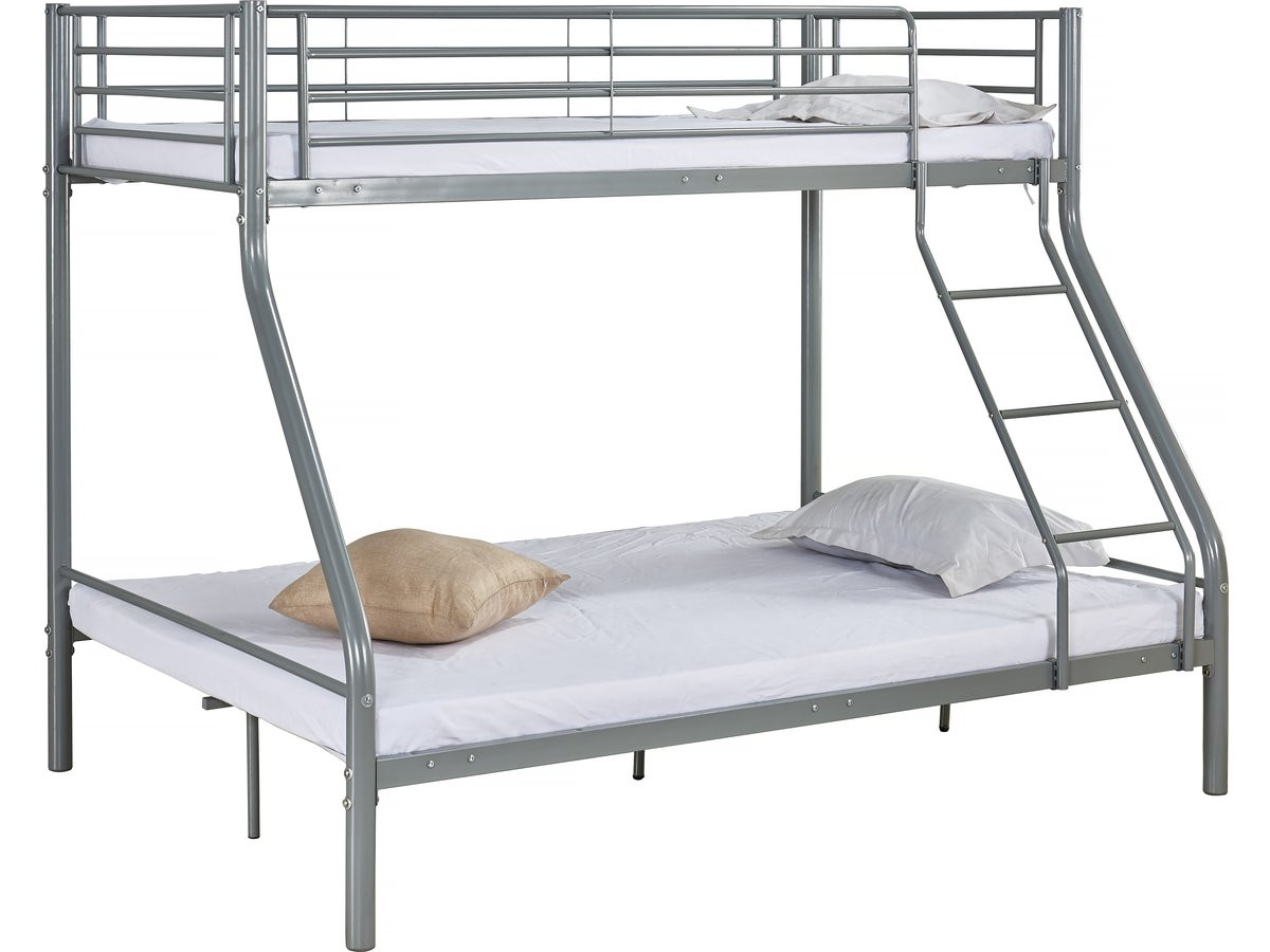 Litera metálica "leo" incl. Somier - 90/140 x 190 cm - gris