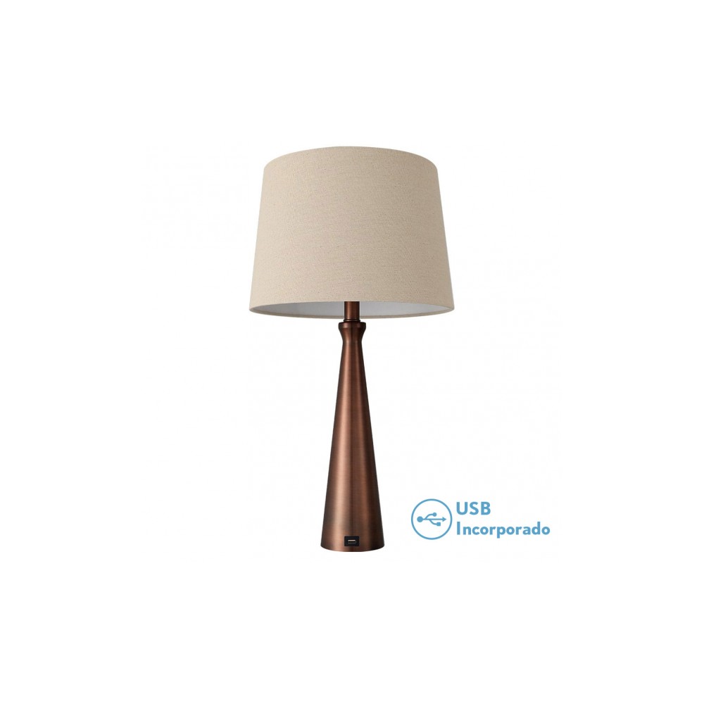 Lámpara de mesa - fab - pearl - beige - E27 - metal