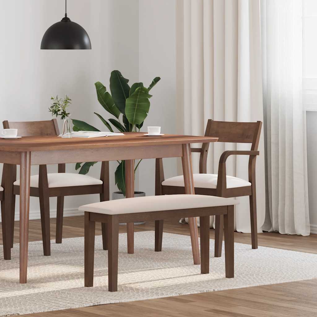 Banco 90 cm madera maciza marrón caucho oif392602