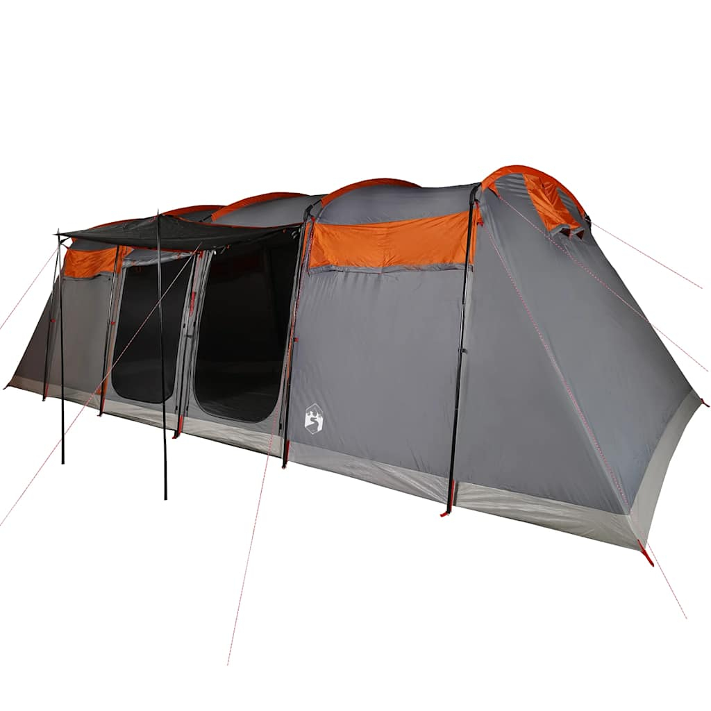 vidaXL tienda de campaña familiar túnel 8 personas impermeable naranja