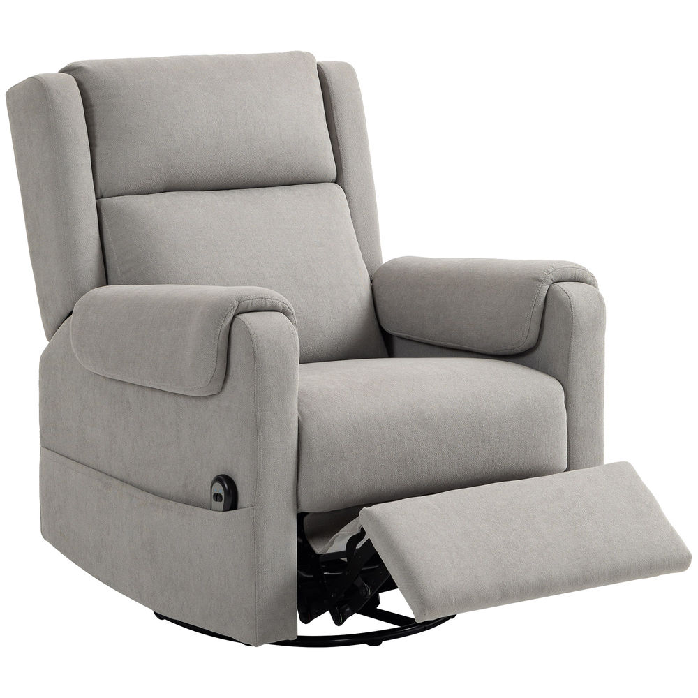 Sillón reclinable eléctrico 86x89x99 cm tela de rizo color gris Homcom